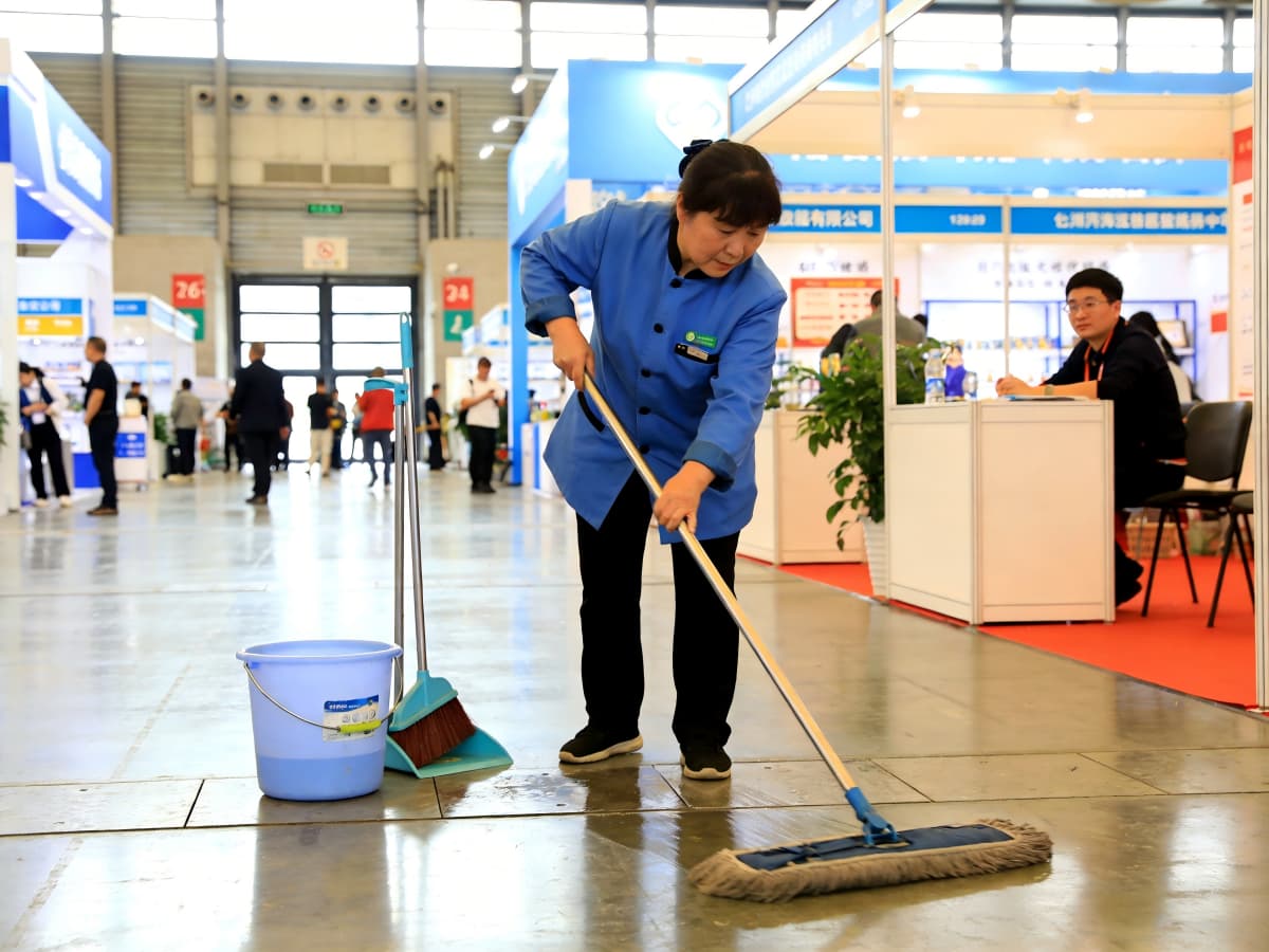 宜兴展会保洁服务现场实拍